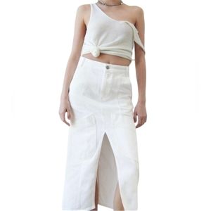 Zara White Cargo Skirt Cotton Blend Size XL